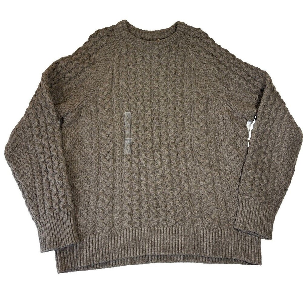 NWT Patagonia Cable-Knit Wool Blend Brown Sweater Unisex Men’s L Women’s XL
